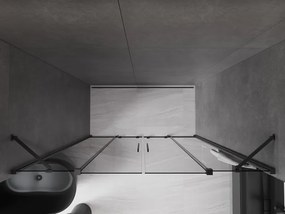 Mexen Velar Duo, posuvné sprchové dvere do otvoru 200 cm, 8mm šedé sklo, brúsený grafit, 871-200-000-42-95