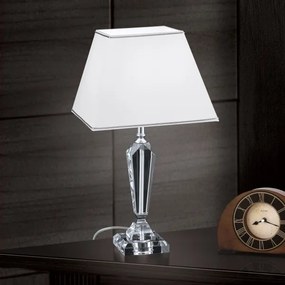 Orion LA 4-1201 - Krištáľová stolná lampa VERONIQUE 1xE27/60W/230V biela/číra