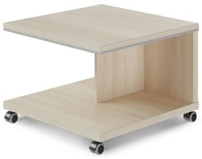 Konferenčný stolík mobilný TopOffice 70 x 70 cm, agát svetlý