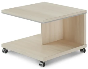 Konferenčný stolík mobilný TopOffice 70 x 70 cm, agát svetlý