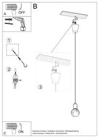 Sollux Lighting Závesné svietidlo DIEGO 1 čierne