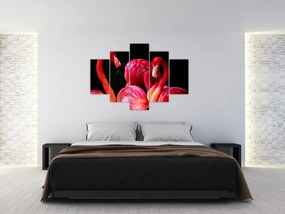 Obraz červených plameniakov (150x105 cm)