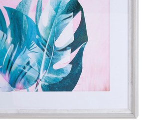 Obraz v ráme 60 x 80 cm modro-ružový AGENA Beliani