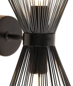 Art Deco nástenná lampa čierna 2-svetlá - Broom