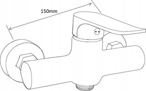 Mexen Pecos, nástenná sprchová batéria, čierna matná, 72740-70