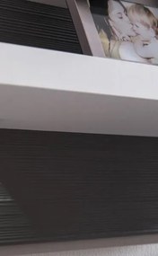 Obývacia stena Caracas kombi 333, grafit/biely lesk, s osvetlením