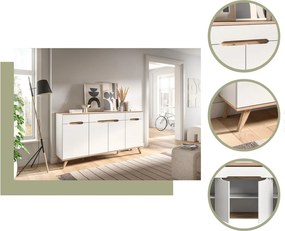 Sekretár s výklopným stolíkom Scandi, biela/dub nox