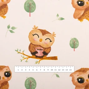 Biante Detská bavlnená obliečka na vankúš Sandra SA-616 Sovičky na vetvičkách na bielom 30 x 50 cm
