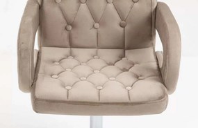 LuxuryForm DESIGN Stolička BOSTON VELUR na čiernej podstave s kolieskami - latte
