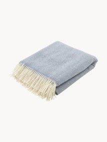 Vlnený pléd so vzorom rybej kosti a strapcami Tyrol