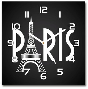 Sklenené nástenné hodiny štvorec Paríž pl_zsk_30x30_f_75318545