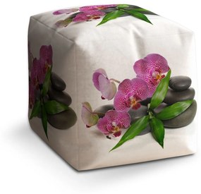 Sablio Taburet Orchidey a kamene: 40x40x40 cm