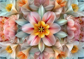 Sklenený obraz - Kaleidoskopický kvet (70x50 cm)
