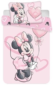 JERRY FABRICS Obliečky do postieľky Minnie Pink Heart baby  Bavlna, 100/135, 40/60 cm