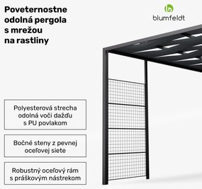 Blumfeldt Shade Cove GreenWall, pergola, 3 x 3 m, bočné steny, práškovo lakovaná farba, odolná voči poveternostným vplyvom