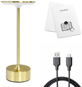 Nabíjateľná dotyková stolná LED lampa TAVOLO LED/2,5W/5V 2400 mAh 3000-6000K zlatá