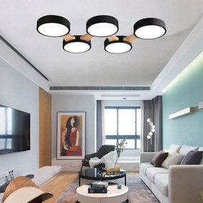 Toolight Toolight, LED stropné svietidlo 65x48x4,5cm + diaľkové ovládanie APP526-5C, čierna, OSW-08468