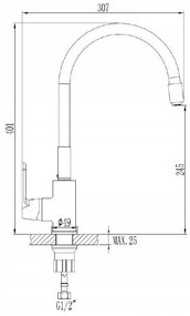 Invena Joga, stojanková drezová batéria s flexibilným ramenom, béžová-chrómová, BZ-32-L03-C