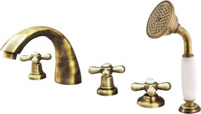 Slezák - RAV Vaňová batéria 5-otvorová MORAVA RETRO - MK169.xPSM, Stará mosadz (Bronz) SLEZÁK RAV-Pripojovacie hadičky - závit: 1/2"