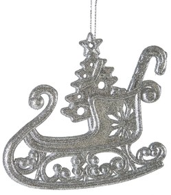 VIANOČNÁ DEKORÁCIA SK SADA 6KS 12X10 CM STRIEBORNÁ