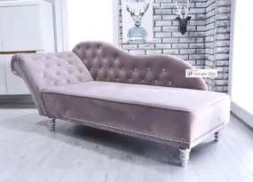 Pohovka, Velvet Dirty Pink + brilianty + strieborné patenty