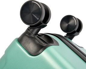 Kabínový kufor na 4 kolieskach 55x39x20cm púdrovo zelená farba