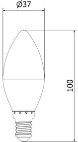 Mexen Nova, LED žiarovka E14, C37, 4W, neutrálna - 4000K, 420 lm - L102-E14-0440-01
