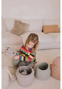 Sivý látkový detský kôš na hračky ø 15x15 cm Mini Renata the Rat – Lorena Canals