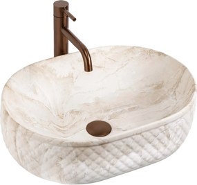 Keramické umývadlo na dosku REA OKTAWIA KALLISTO 50x35,5 cm, mramor