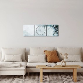 Obraz palmy nad morom (s hodinami) (90x30 cm)