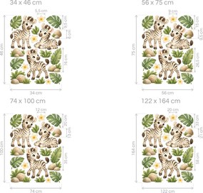 Zebričky medzi monsterami prírodné nálepky na stenu pre dievčatá aj chlapcov hárok 56 x 75 cm