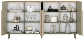 Komoda Amilio 200 cm - eukalyptus / dub baltic dune / dub prírodný