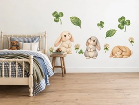 Klapouší zajíčci s jetelem arch 46 x 29 cm