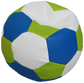 JAKS Mini sedací vak futbalová lopta bielo modro zelený