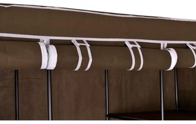 Textilná šatníková skriňa Mirror Max hnedá – 10 políc