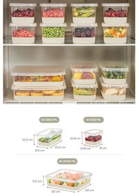 Sada 12 ks potravinových boxů ALLIE šedá