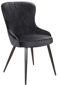 Jedálenská stolička Lotus Velvet, čierna