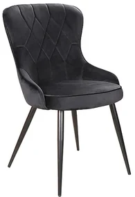 Jedálenská stolička Lotus Velvet, čierna