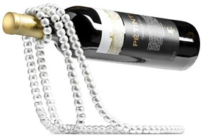 015106 DR Stojan na víno - Perlový náhrdelník Biela