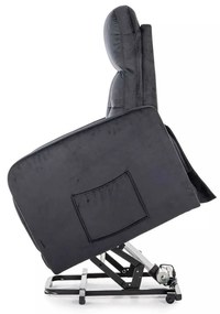 Polohovacie kreslo Lennox II Velvet, čierna