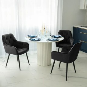 Jedálenská stolička NEVADA zamatová, čierna