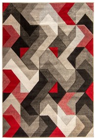 Flair Rugs koberce Kusový koberec Hand Carved Aurora Grey / Red - 120x170 cm