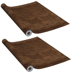 Samolepiace fólie na dvere 2 ks tmavý dub 210x90 cm PVC