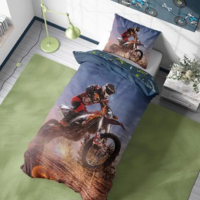 TipTrade Bavlnené obliečky 140x200 + 70x90 cm - Motokrosové preteky v púšti
