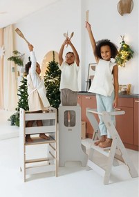 Učiaca montessori detská veža skladacia kašmír