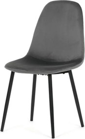 Jedálenská stolička zamatová, sivá CT-V2971 GREY4