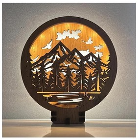 Li-Go 23583/DUB2 - stmievateľná LED stolová dekorácia LED/12W/230V 20x22 cm dub