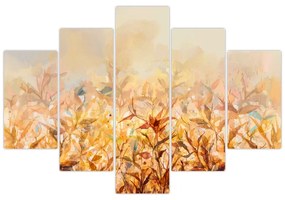 Obraz - Listy vo farbách jesene, olejomaľba (150x105 cm)