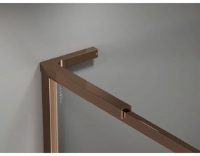 Mexen, Mexen Kioto-F L sprchová stena s rámom 105 x 202 cm, priehľadná 8 mm, ružové zlato - 800-105-174-60-00