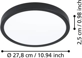 Eglo 901299-LED Stropné svietidlo FUEVA LED/14,2W/230V 2700/4000/6500K pr.27,8cm čierne